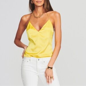 NWT SER.O.YA RACHEL SILK halter tank TOP Green Sheen